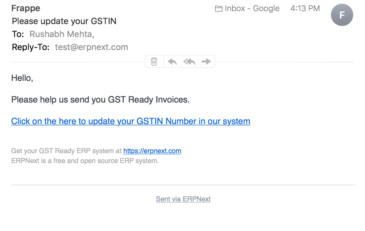 GST Reminder Email