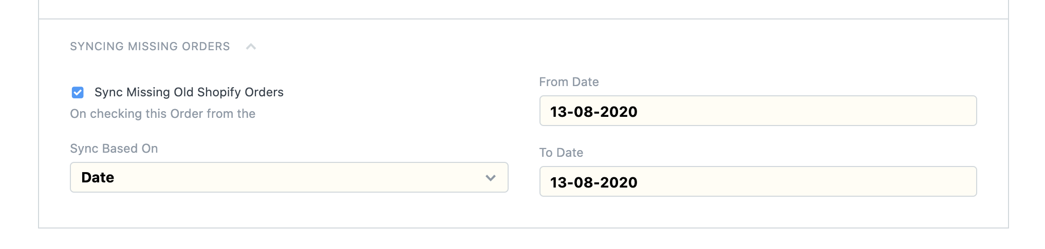 Sync Order By Date