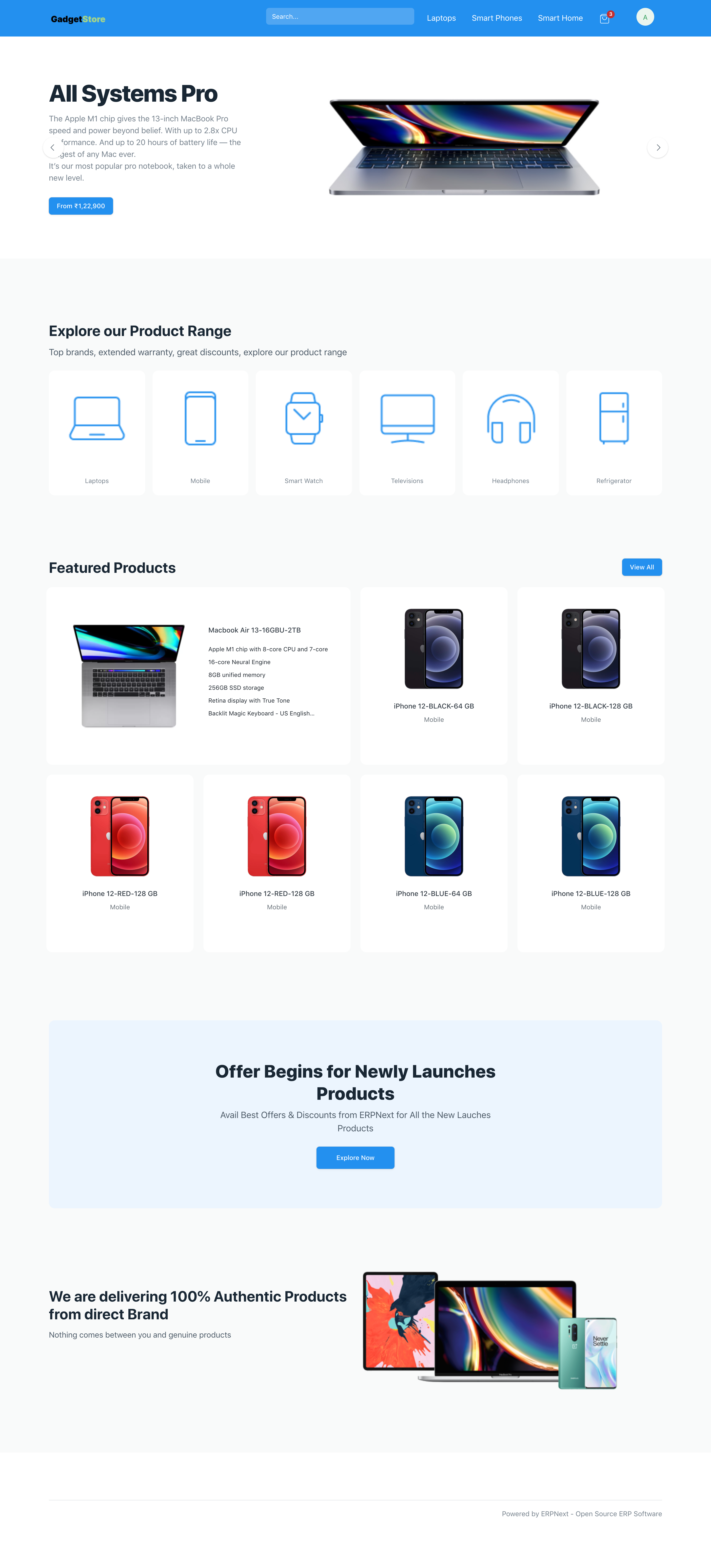 Store Landing Page